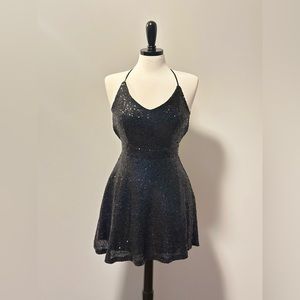 Tobi Black Sequin Mini Dress - Size S